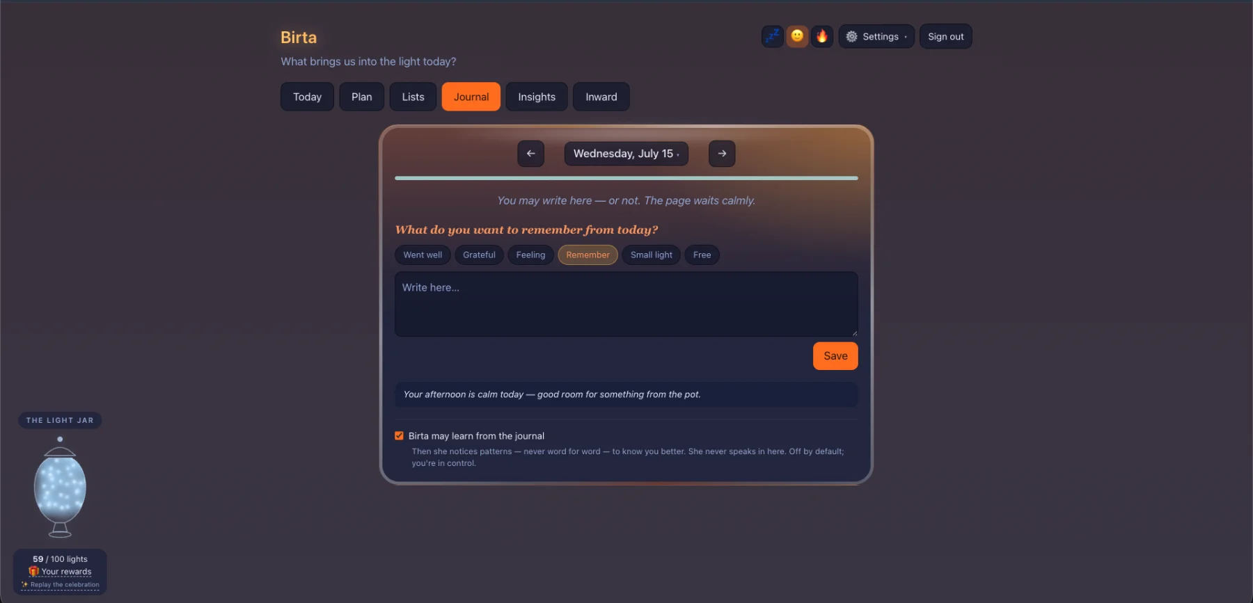 Birta Coach web screenshot 5