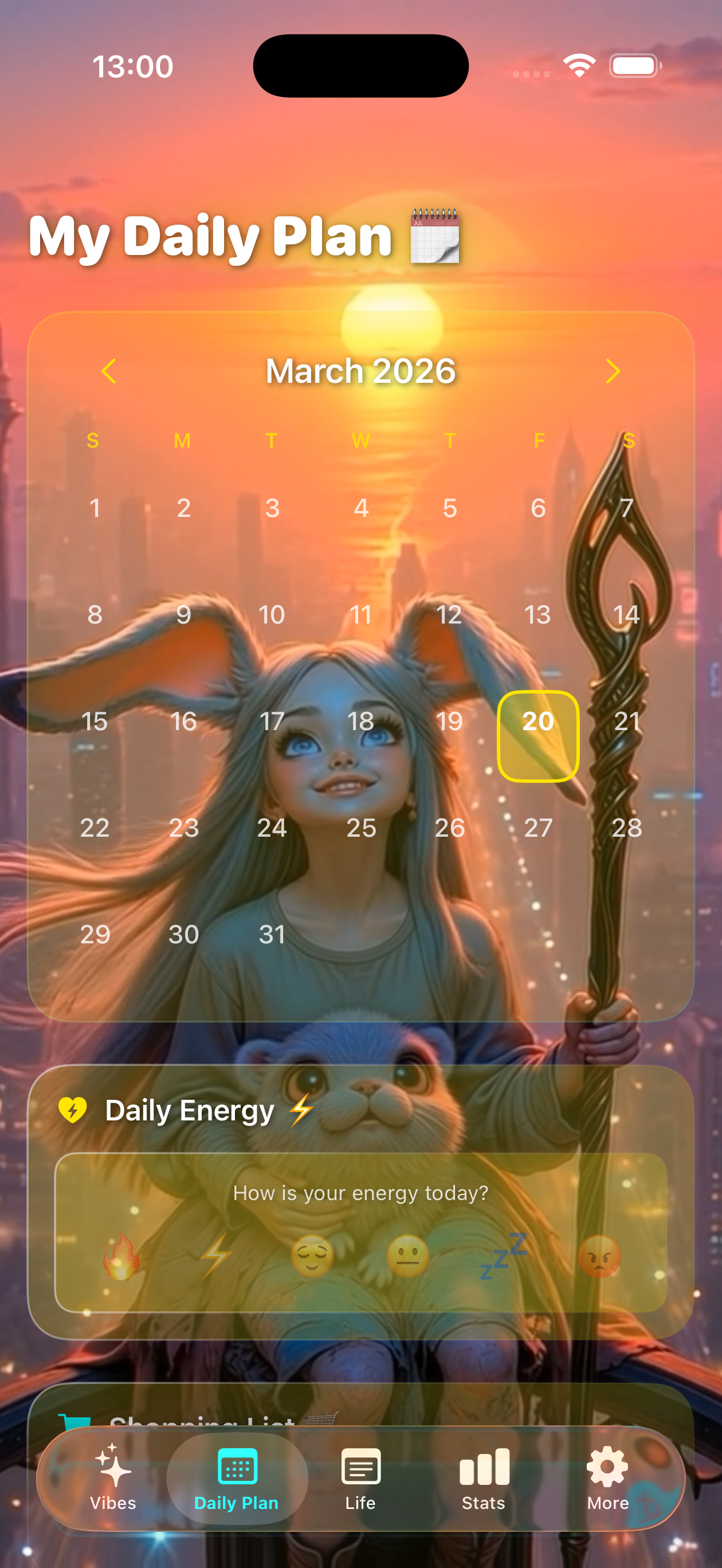 VibePlanner Daily Plan