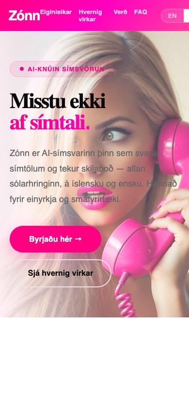 Zónn design on a narrow phone screen